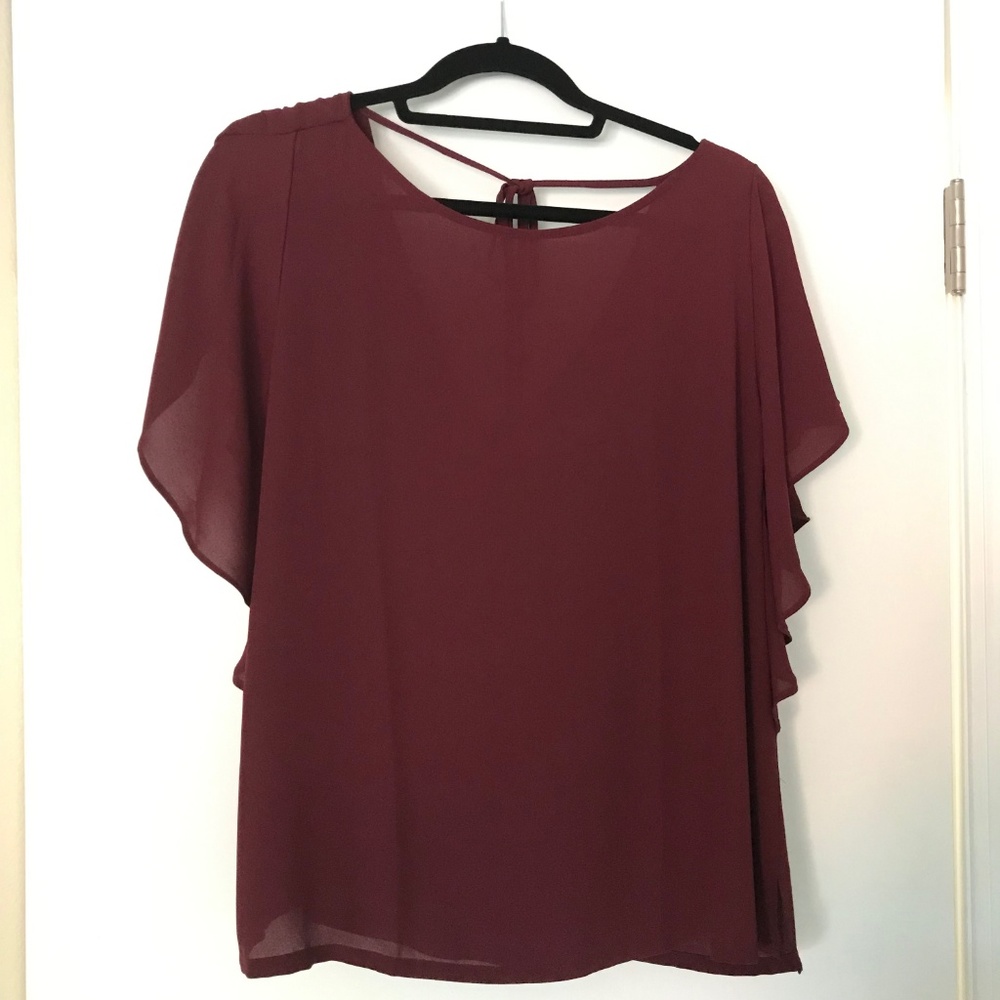 LOFT Wine Colored Blouse